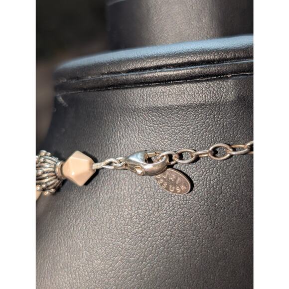 Signed JRI USA 925 Sterling Silver Tan Agate Beaded Necklace 20" - 114.0g - Picture 8 of 9